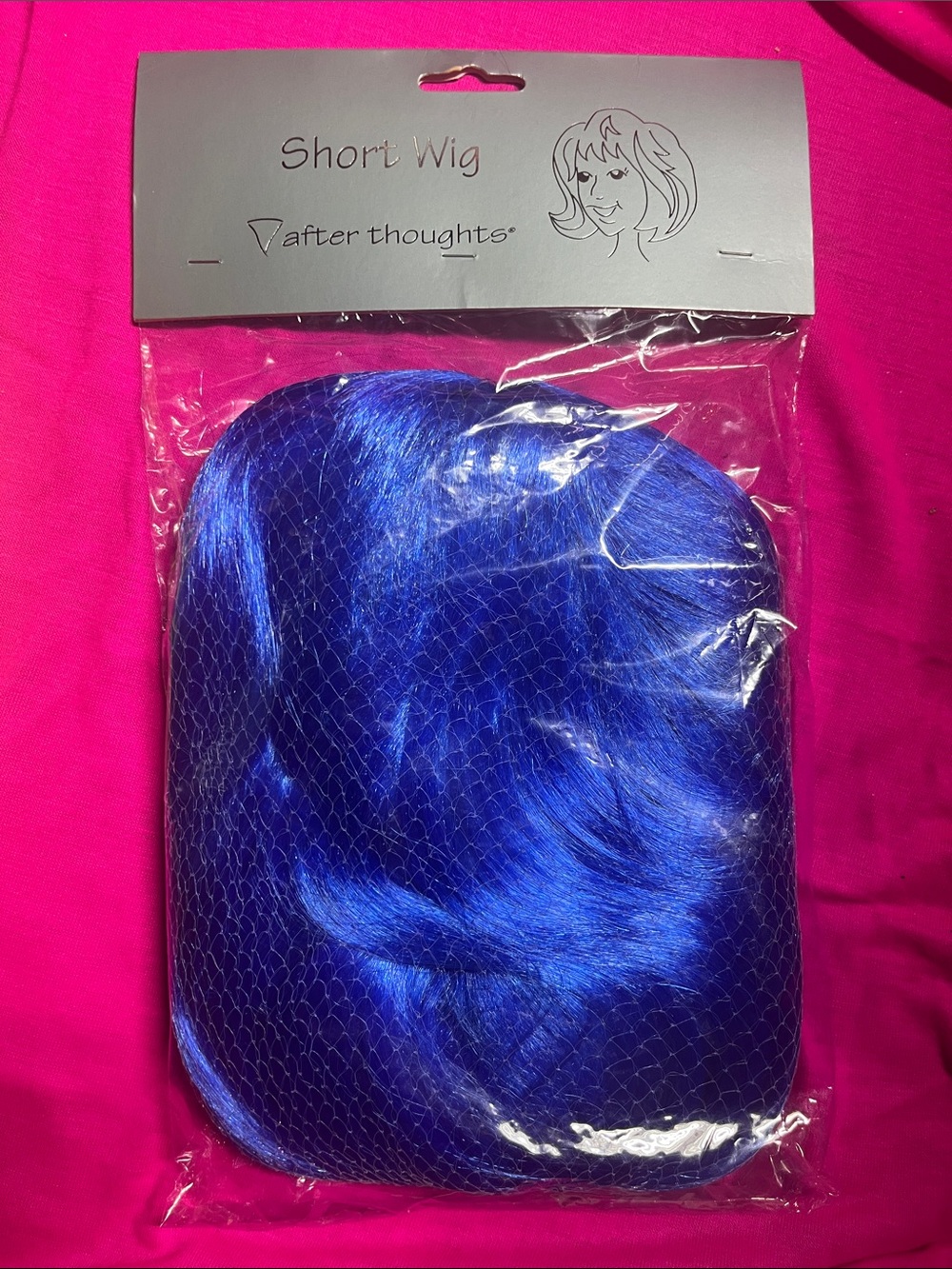 NEW Retro Afterthoughts Halloween Short Wig Deep Blue